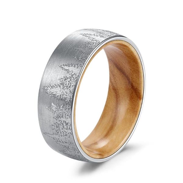 forest mountain ring with oliver wood liner men's 8 mm wedding band comfort fit cluster rings, Golden;silver
forest mountain ring with oliver wood liner men's 8 mm wedding band comfort fit cluster rings, Golden;silver
