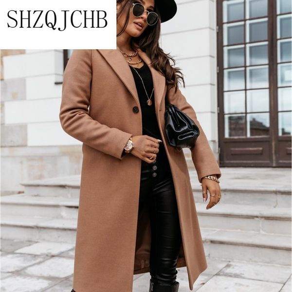 autumn and winter long woolen jacket solid color sleeve two button suit collar coat for female women's wool & blends, Black
autumn and winter long woolen jacket solid color sleeve two button suit collar coat for female women's wool & blends, Black