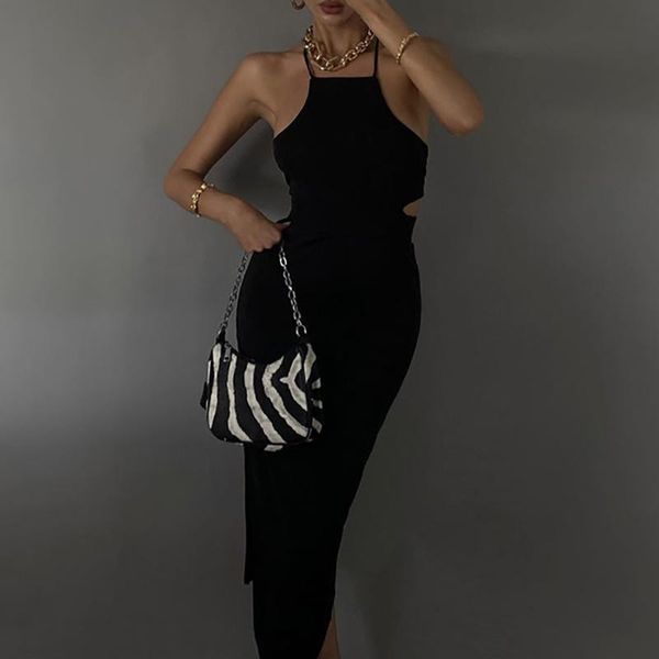 casual dresses women summer cocktail knitted dress skinny bandage backless vestidos club party bodycon sleeveless streetwear holiday, Black;gray 
casual dresses women summer cocktail knitted dress skinny bandage backless vestidos club party bodycon sleeveless streetwear holiday, Black;gray