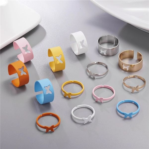 2 pcs trendy butterfly open adjustable lover couple ring set for women men friendship engagement wedding party ring jewelry, Silver
2 pcs trendy butterfly open adjustable lover couple ring set for women men friendship engagement wedding party ring jewelry, Silver