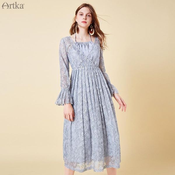 casual dresses artka 2021 summer women lace mesh dress cotton long sleeve thin v neck bohemian style lady la15093c, Black;gray
casual dresses artka 2021 summer women lace mesh dress cotton long sleeve thin v neck bohemian style lady la15093c, Black;gray