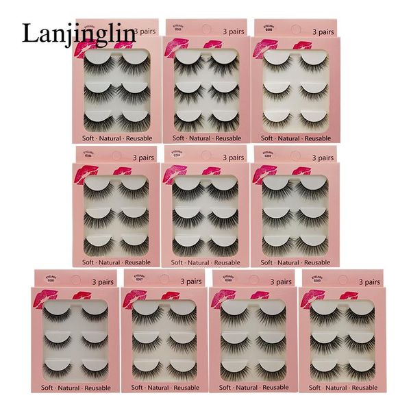 false eyelashes 3 pairs 3d mink lashes soft natural wispy handmade faux extension makeup kit tool
false eyelashes 3 pairs 3d mink lashes soft natural wispy handmade faux extension makeup kit tool