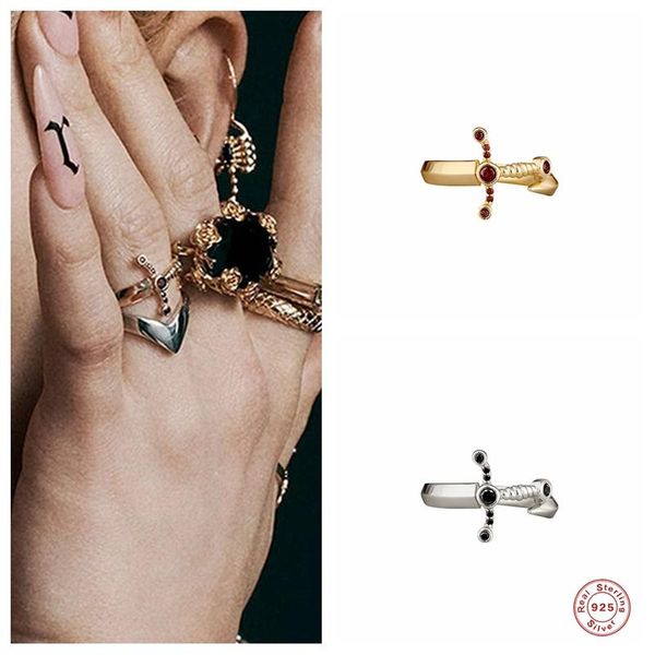 aide 925 sterling silver unique sword dagger opening rings for women girls cool black red zircon finger punk rock jewelry cluster, Golden;silver
aide 925 sterling silver unique sword dagger opening rings for women girls cool black red zircon finger punk rock jewelry cluster, Golden;silver