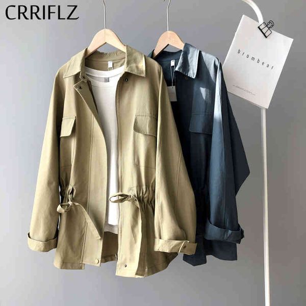 spring safari style jacket women full length sleeve turn down collar pocket lace up solid coat female crriflz 210520, Black;brown
spring safari style jacket women full length sleeve turn down collar pocket lace up solid coat female crriflz 210520, Black;brown