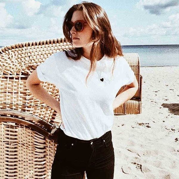 women's t-shirt t shirts vintage t-shirt woman soft heart pattern short sleeve casual cotton tees chic retro vetement femme t-shirts fr, White
women's t-shirt t shirts vintage t-shirt woman soft heart pattern short sleeve casual cotton tees chic retro vetement femme t-shirts fr, White