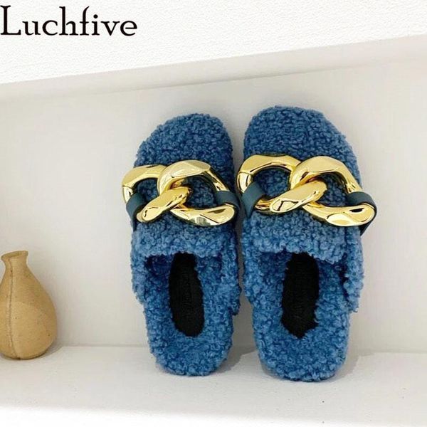 woman wool slippers large metal chain design flat mules fashion outdoors runway shoes half wrap toe fur, Black
woman wool slippers large metal chain design flat mules fashion outdoors runway shoes half wrap toe fur, Black