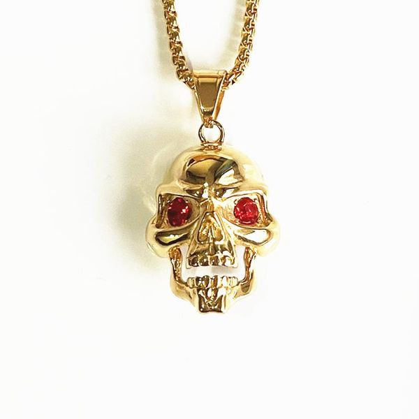 pendant necklaces retro skull necklace stainless steel with red green rhinestone men women biker punk jewelry gift wholesale, Silver
pendant necklaces retro skull necklace stainless steel with red green rhinestone men women biker punk jewelry gift wholesale, Silver