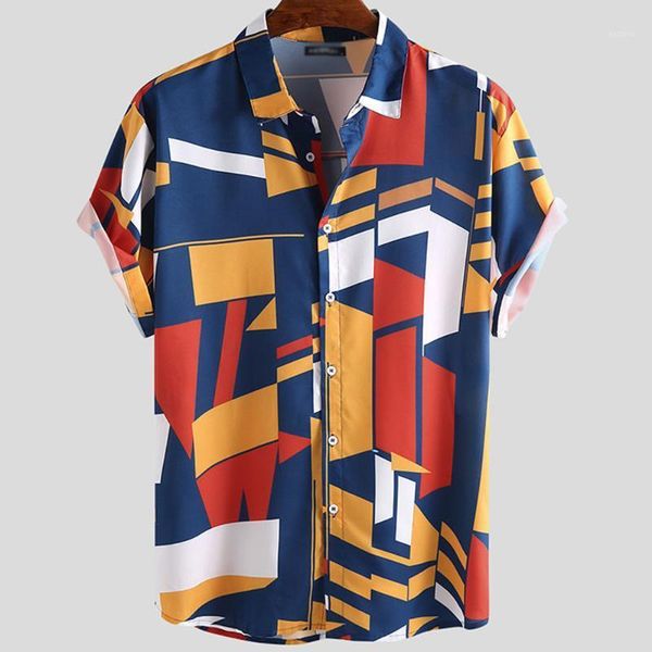 summer men hawaiian shirt lapel collar button casual loose geometric print short sleeve clothing 2021 streetwear men's shirts, White;black
summer men hawaiian shirt lapel collar button casual loose geometric print short sleeve clothing 2021 streetwear men's shirts, White;black
