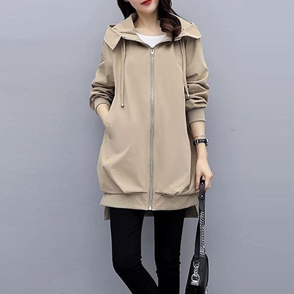 women's jackets 2021 autumn winter classic women coats casual hooded zipper loose vintage long sleeve chic female jacket outwear #t2g, Black;brown
women's jackets 2021 autumn winter classic women coats casual hooded zipper loose vintage long sleeve chic female jacket outwear #t2g, Black;brown