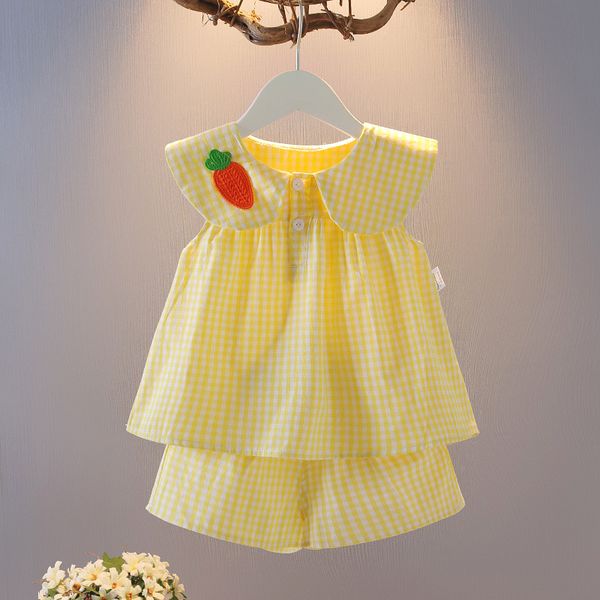 girls clothing sets summer foreign flavour style two piece cute short sleeve shorts, White
girls clothing sets summer foreign flavour style two piece cute short sleeve shorts, White