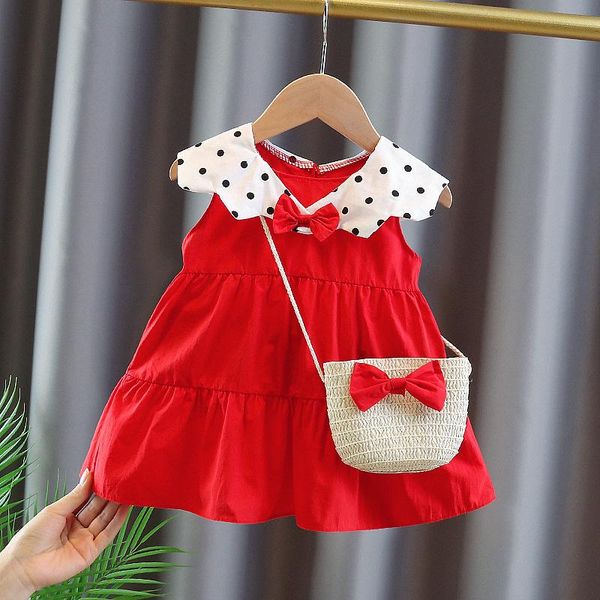 girl's dresses fashion baby girls party toddler princess clothes cute ccdot collar children bow vestidos with bags clothing sets, Red;yellow
girl's dresses fashion baby girls party toddler princess clothes cute ccdot collar children bow vestidos with bags clothing sets, Red;yellow