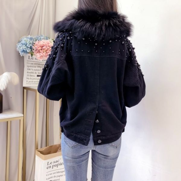 women's jackets high street fashion women fur collar denim jacket short beads adjustment jeans women's coat outerwear winter and, Black;brown
women's jackets high street fashion women fur collar denim jacket short beads adjustment jeans women's coat outerwear winter and, Black;brown