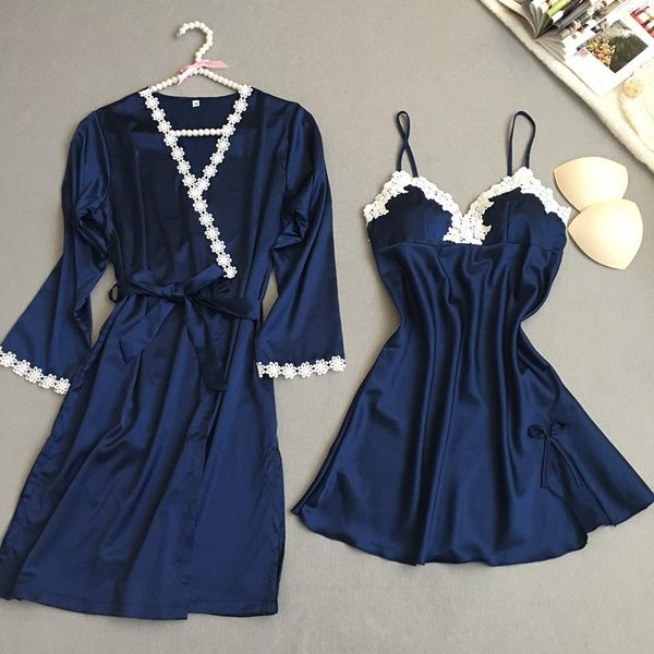 women's sleepwear conjunto de pijamas feminino, 2 peças, azul marinho, camisola e robe, sexy, renda, Black;red
women's sleepwear conjunto de pijamas feminino, 2 peças, azul marinho, camisola e robe, sexy, renda, Black;red