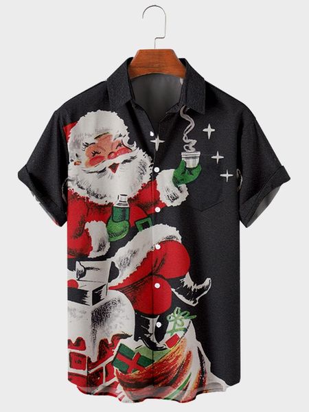 men's casual shirts 2021 santa claus series shirt 3d digital printing christmas trend loose short-sleeved top, White;black
men's casual shirts 2021 santa claus series shirt 3d digital printing christmas trend loose short-sleeved top, White;black