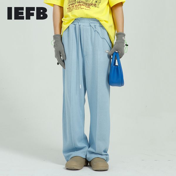 iefb men's clothing spring casual wide leg pants korean streetwear simple trend elastic waist black trousers straight 210524
iefb men's clothing spring casual wide leg pants korean streetwear simple trend elastic waist black trousers straight 210524