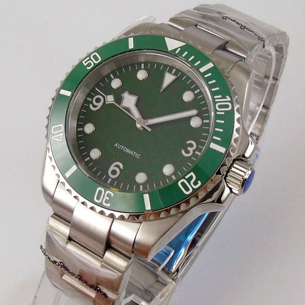 wristwatches green 40mm luxury men watch 316l steel case 24 jewels nh35 brushed oyster strap sapphire crystal screw crown, Slivery;brown
wristwatches green 40mm luxury men watch 316l steel case 24 jewels nh35 brushed oyster strap sapphire crystal screw crown, Slivery;brown