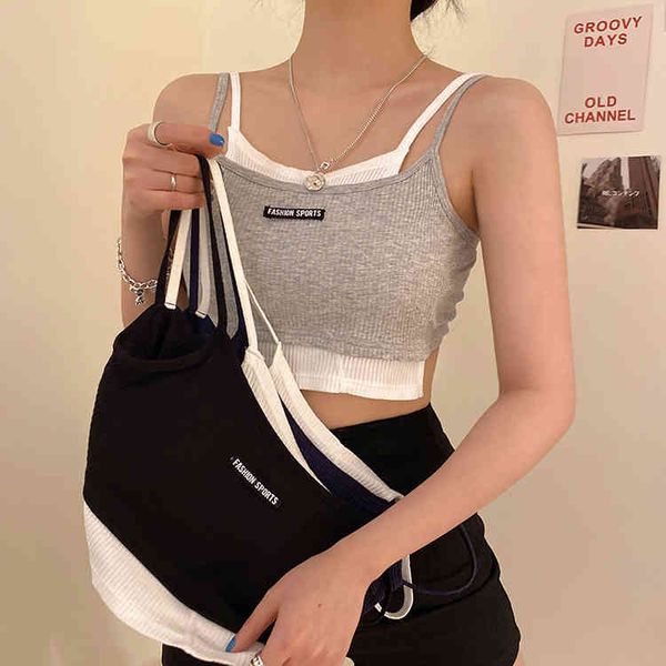 3colors korean style camisole women tank female spring and summer faux 2 pieces crop womens (f6702) 210423, White
3colors korean style camisole women tank female spring and summer faux 2 pieces crop womens (f6702) 210423, White