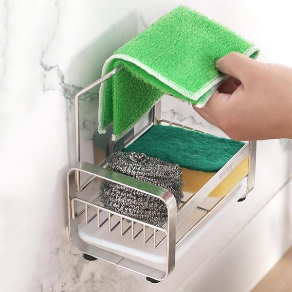 hooks & rails kitchen sink storage rack 304 stainless steel durable practical organizer holder bracket for sponge clean ball scrubbers brush
hooks & rails kitchen sink storage rack 304 stainless steel durable practical organizer holder bracket for sponge clean ball scrubbers brush