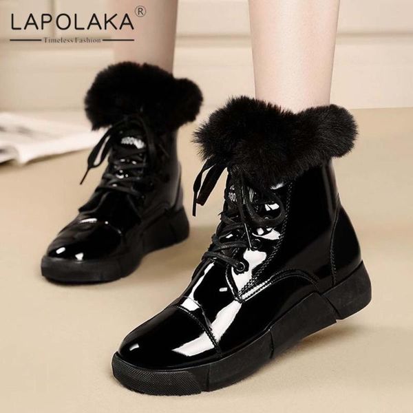 boots lapolaka 2021 platform cross tied plush warm snow women shoes comfy flat with office ladies, Black
boots lapolaka 2021 platform cross tied plush warm snow women shoes comfy flat with office ladies, Black