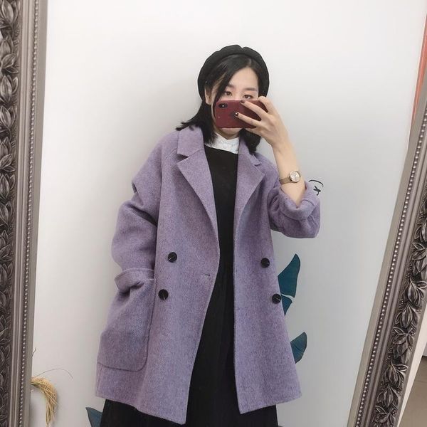 women's wool & blends coat women vintage double side long jacket oversize windbreaker abrigos mujer invierno 2021 18001 yy1119, Black
women's wool & blends coat women vintage double side long jacket oversize windbreaker abrigos mujer invierno 2021 18001 yy1119, Black