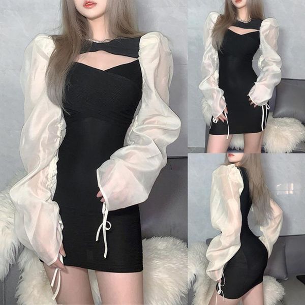 casual dresses women dress, long puff drawstring sleeve contrast color crew neck cutouts hip ladies party/bar tight mini one-piec e, Black;gray
casual dresses women dress, long puff drawstring sleeve contrast color crew neck cutouts hip ladies party/bar tight mini one-piec e, Black;gray