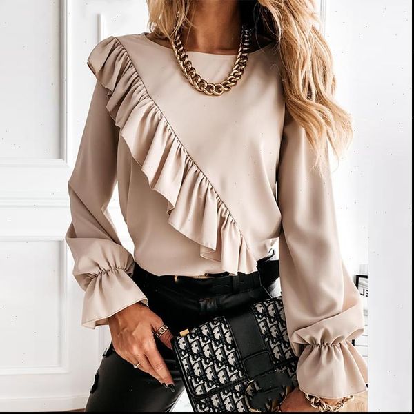 chic tunic spring womens blouses ruffles apricot ol long sleeve elegant work flounce pleated blouse female blusas, White
chic tunic spring womens blouses ruffles apricot ol long sleeve elegant work flounce pleated blouse female blusas, White