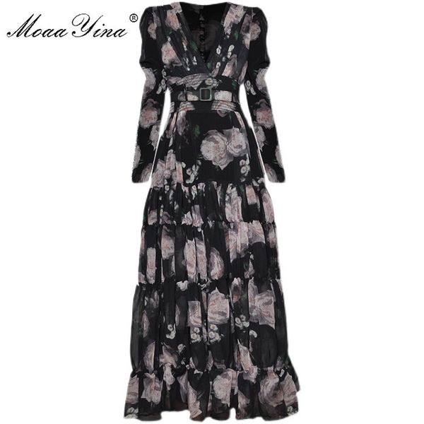 fashion designer dress spring women dress v-neck ruched long sleeve floral-print vacation dresses 210524, Black;gray
fashion designer dress spring women dress v-neck ruched long sleeve floral-print vacation dresses 210524, Black;gray