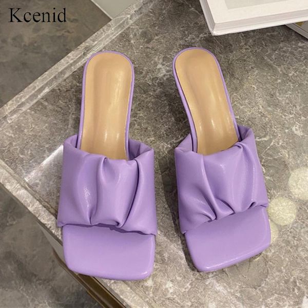 slippers kcenid 2021 women fashion pleated square head med heel slip on summer slides mules elegant shoes purple black
slippers kcenid 2021 women fashion pleated square head med heel slip on summer slides mules elegant shoes purple black