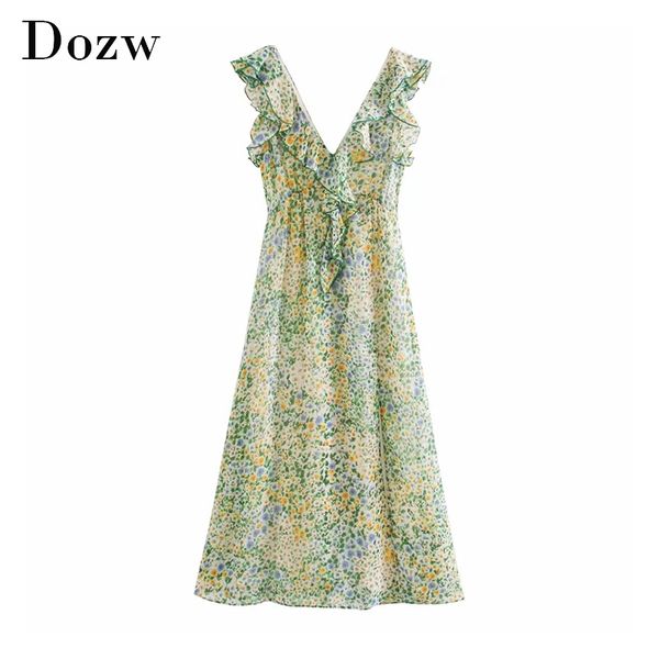 women boho floral print long dresses vintage ruffled split chiffon dress summer sleeveless party dress robe femme 210414, Black;gray
women boho floral print long dresses vintage ruffled split chiffon dress summer sleeveless party dress robe femme 210414, Black;gray