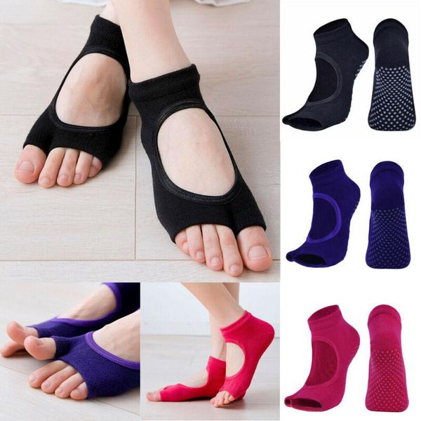 women yoga gym 5-toe non slip massage barre grip pilates socks for training ankle support, Blue;black
women yoga gym 5-toe non slip massage barre grip pilates socks for training ankle support, Blue;black