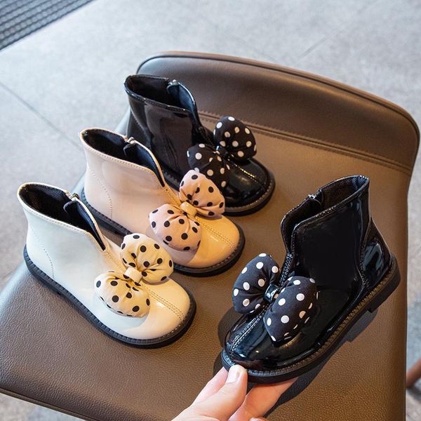 boots spring autumn girls with bowtie bow-knot princess sweet patent leather kids ankle zipper children 26-35, Black;grey
boots spring autumn girls with bowtie bow-knot princess sweet patent leather kids ankle zipper children 26-35, Black;grey