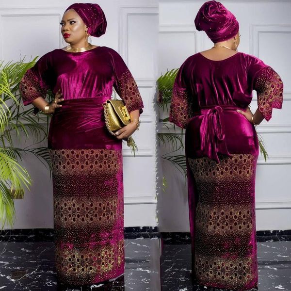 ethnic clothing women velour african two piece suit rhinestone dashiki &skirt elegant o-neck maxi dress velvet daily with headtie, Red
ethnic clothing women velour african two piece suit rhinestone dashiki &skirt elegant o-neck maxi dress velvet daily with headtie, Red