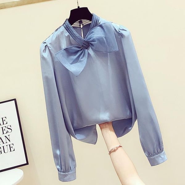 women's blouses & shirts 2021 autumn bow shirt women korean neckline long sleeve ladies casual chiffon blouse blusas all-match student, White
women's blouses & shirts 2021 autumn bow shirt women korean neckline long sleeve ladies casual chiffon blouse blusas all-match student, White