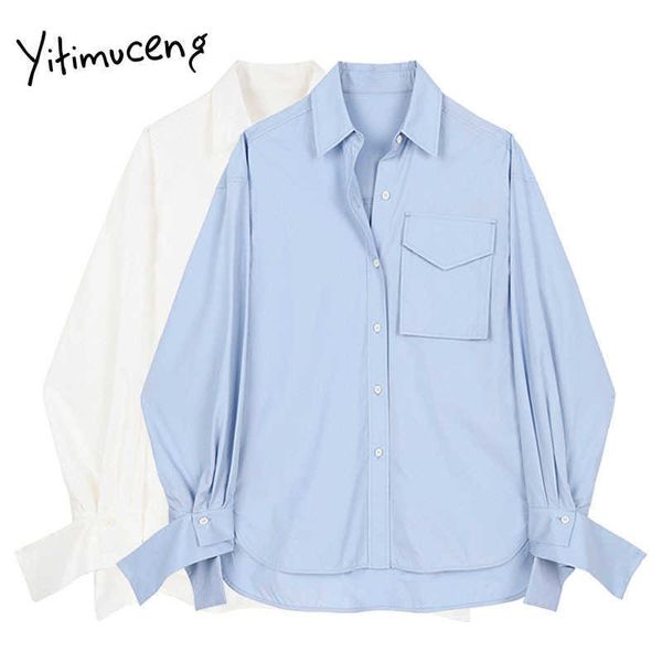yitimuceng button blouse women shirts solid loose spring fashion clothes square collar single breasted long sleeve 210601, White
yitimuceng button blouse women shirts solid loose spring fashion clothes square collar single breasted long sleeve 210601, White