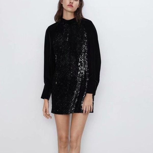 casual dresses summer autumn sequin stitching women black dress robe femme ete 2021 party night club o-neck a-line, Black;gray
casual dresses summer autumn sequin stitching women black dress robe femme ete 2021 party night club o-neck a-line, Black;gray
