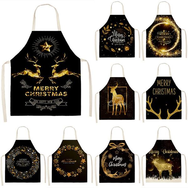 aprons christmas golden black gift pattern cleaning 53*65cm home cooking kitchen apron cook wear cotton linen bibs 46398-3
aprons christmas golden black gift pattern cleaning 53*65cm home cooking kitchen apron cook wear cotton linen bibs 46398-3