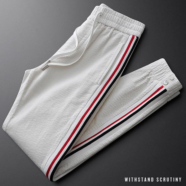 men's pants beige corduroy trend all-match tie-foot slim casual autumn trousers, Black
men's pants beige corduroy trend all-match tie-foot slim casual autumn trousers, Black