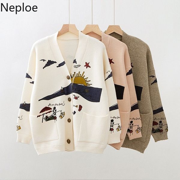 neploe japanese fashion plus size cardigans autumn winter chic print pattern knitted sweaters korean v-neck oversized 210423, White
neploe japanese fashion plus size cardigans autumn winter chic print pattern knitted sweaters korean v-neck oversized 210423, White