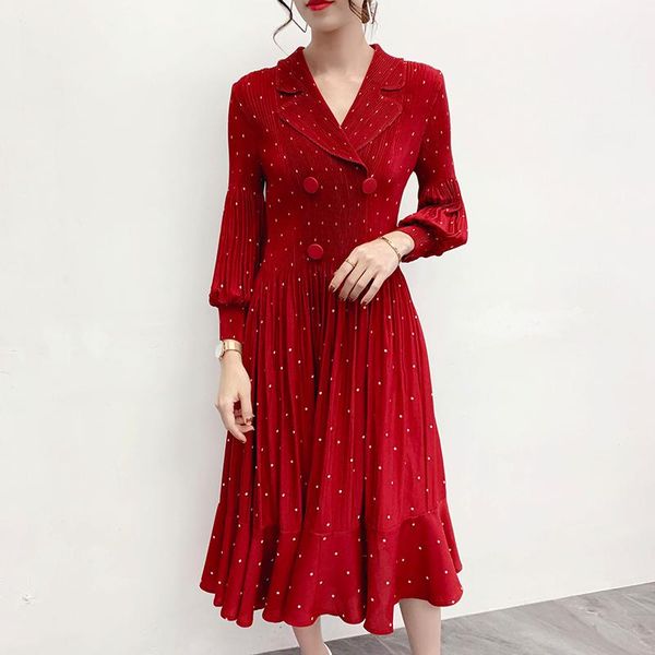 casual dresses spring women dress vintage elegant midi polka dot long sleeve for fashion v neck vestidos pph209, Black;gray
casual dresses spring women dress vintage elegant midi polka dot long sleeve for fashion v neck vestidos pph209, Black;gray