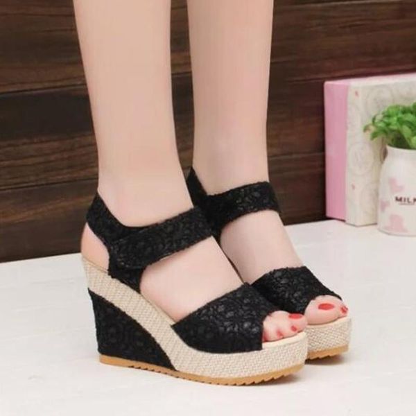 women sandals 2021 summer fashion lace hollow gladiator wedges shoes woman slides peep toe hook & loop solid lady casual, Black
women sandals 2021 summer fashion lace hollow gladiator wedges shoes woman slides peep toe hook & loop solid lady casual, Black
