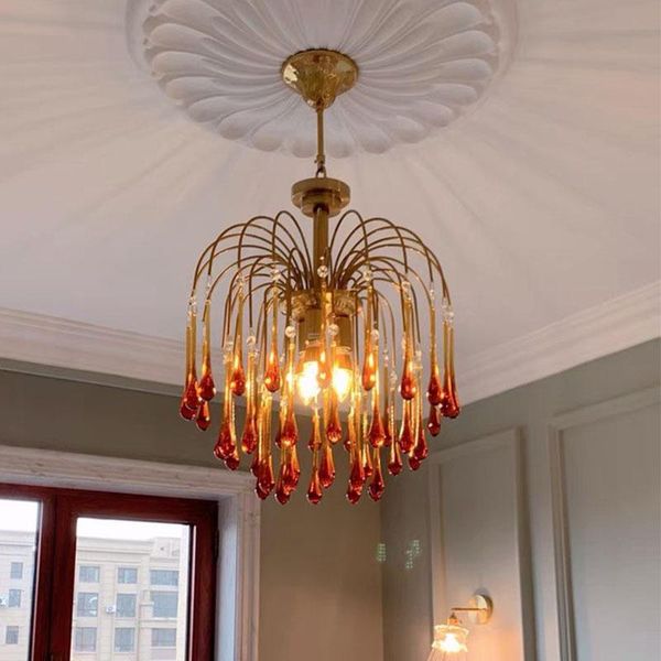 retro crystal water drop french light luxury living room bedroom corridor aisle dining pendant lamps e14
retro crystal water drop french light luxury living room bedroom corridor aisle dining pendant lamps e14