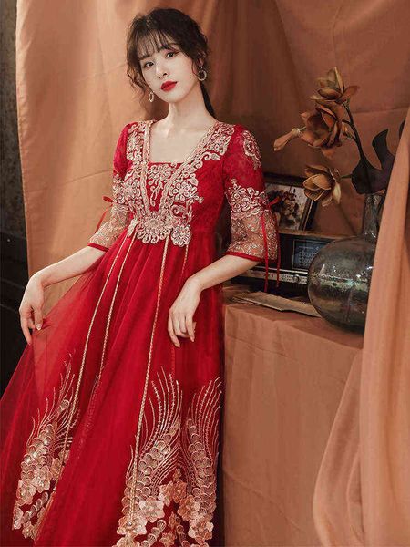 luxury prom dresses pregnant women's toast 2021 bride's back door 's high waist covered belly wine red large xiuhe, Black
luxury prom dresses pregnant women's toast 2021 bride's back door 's high waist covered belly wine red large xiuhe, Black