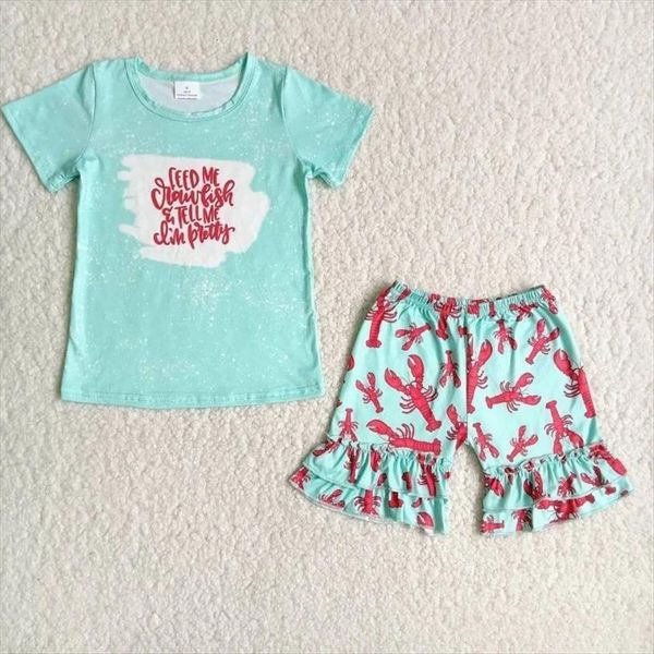 wholesale baby girl boutique summer clothes tie dye short sleeve green crayfish shirt ruffle shorts children kid crawfish outfit, White
wholesale baby girl boutique summer clothes tie dye short sleeve green crayfish shirt ruffle shorts children kid crawfish outfit, White