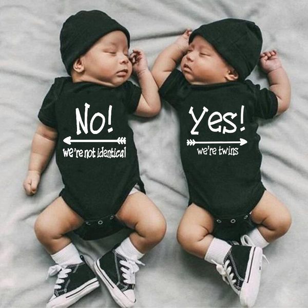 rompers no we're not identical yes twins baby clothes 0-24m summer born girls boys romper toddler jumspuits outfits, Blue
rompers no we're not identical yes twins baby clothes 0-24m summer born girls boys romper toddler jumspuits outfits, Blue