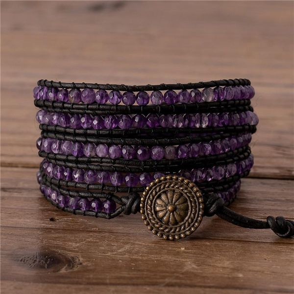 tennis handmade leather wrap bracelet yoga natural stone fancy purple beaded boho weaving bridesmaid jewelry gift, Golden;silver
tennis handmade leather wrap bracelet yoga natural stone fancy purple beaded boho weaving bridesmaid jewelry gift, Golden;silver