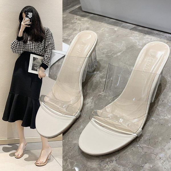 slippers summer high heels women sandals transparent crystal shoes ladies square toe beach fairy, Black
slippers summer high heels women sandals transparent crystal shoes ladies square toe beach fairy, Black