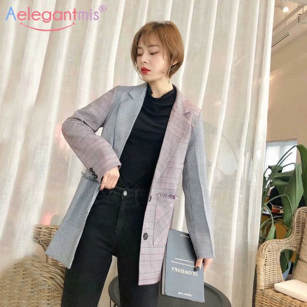 aelegantmis classic plaid notched casual blazer jacket women loose long sleeve pocket work suit coat office lady leisure blazers 210607, White
aelegantmis classic plaid notched casual blazer jacket women loose long sleeve pocket work suit coat office lady leisure blazers 210607, White