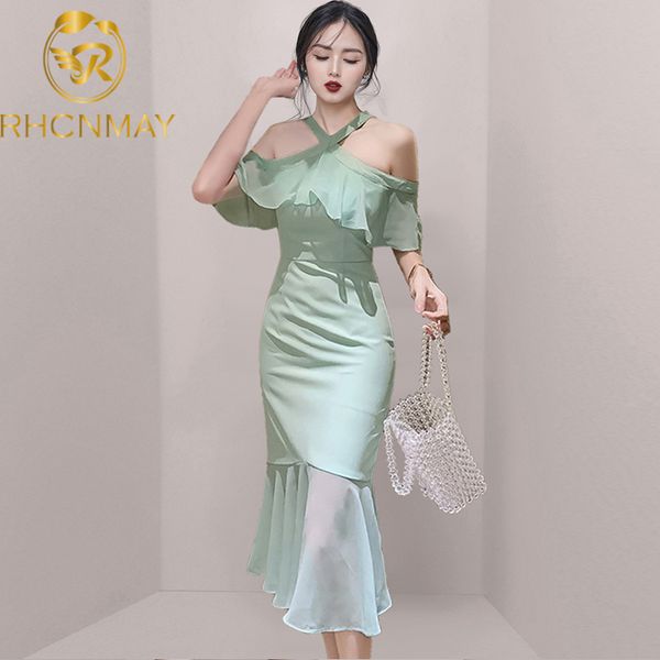 women ruffles off the shoulder halter dress high-end elegant dresses summer office bandage party mermaid dress vestidosswimwear bathing, Black;gray
women ruffles off the shoulder halter dress high-end elegant dresses summer office bandage party mermaid dress vestidosswimwear bathing, Black;gray