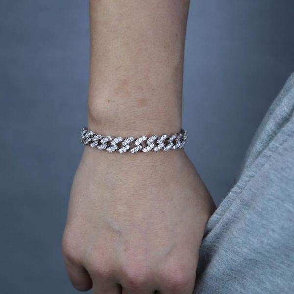 link, chain 2021 hip hop full iced out sparking cz 9mm miami curb cuban bangles bling cubic zirconia wrist bracelet women men jewelry, Black
link, chain 2021 hip hop full iced out sparking cz 9mm miami curb cuban bangles bling cubic zirconia wrist bracelet women men jewelry, Black