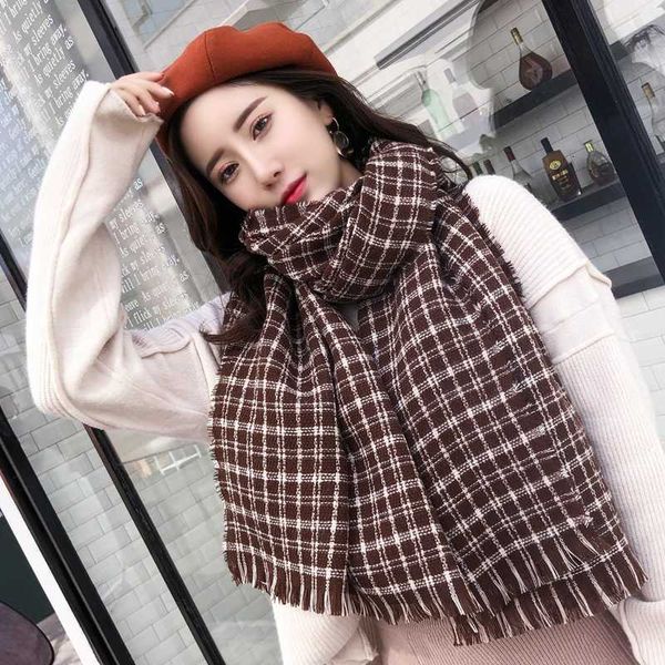 scarf female korean autumn and winter imitation cashmere scarf plaid shawl ins small frh long warm thickened bib, Blue;gray
scarf female korean autumn and winter imitation cashmere scarf plaid shawl ins small frh long warm thickened bib, Blue;gray